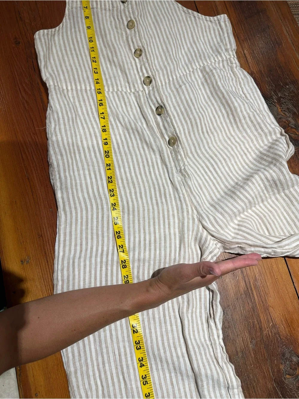Mango MNG Linen Overalls, Cream Stripe, Women's Sm